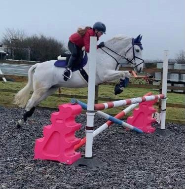 Millie Challinor (11) with Sid